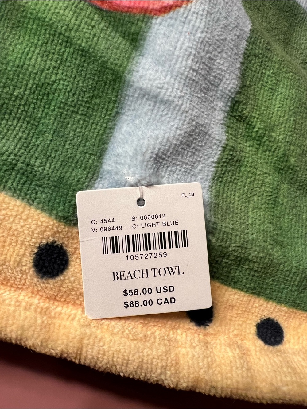 Anthropologie Farm Rio x Anthropologie Printed Beach Towel, Light Blue - Picture 5 of 5